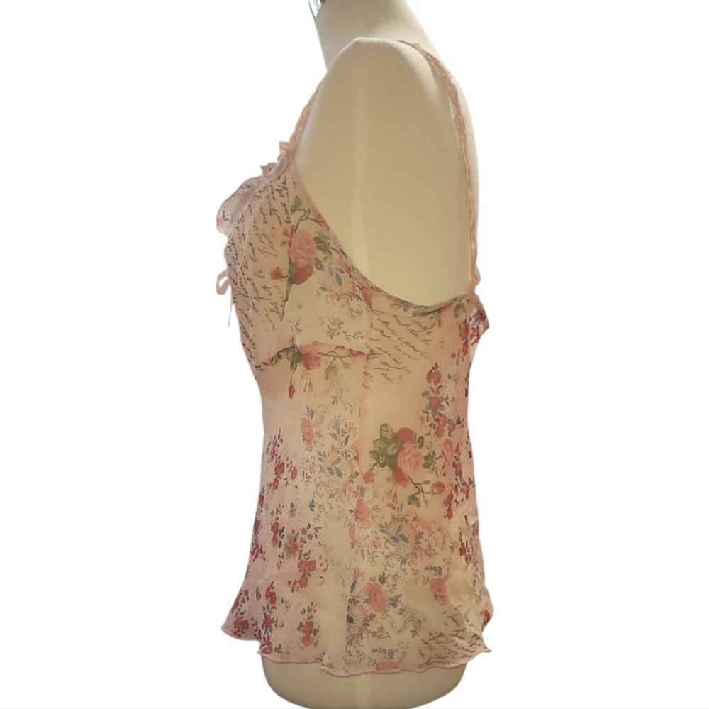 Secret Treasures Pink floral cottagecore tank top Chemise prairiecore Medium - Picture 4 of 9